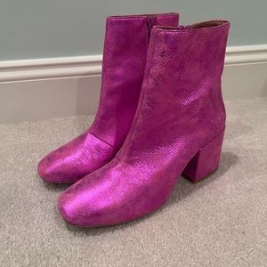 Free People pink metallic booties